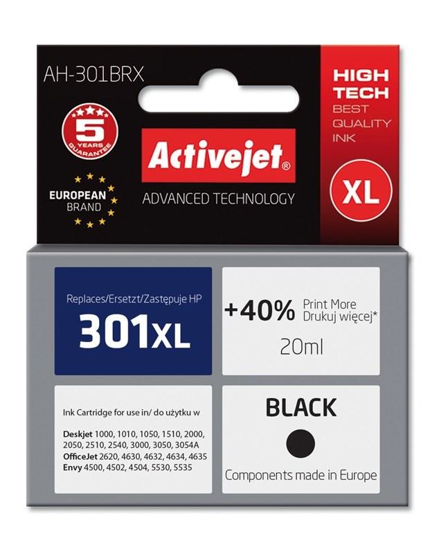 Blækpatron HP 301XL kompatibel – Activejet, sort, 20 ml (Premium) billede