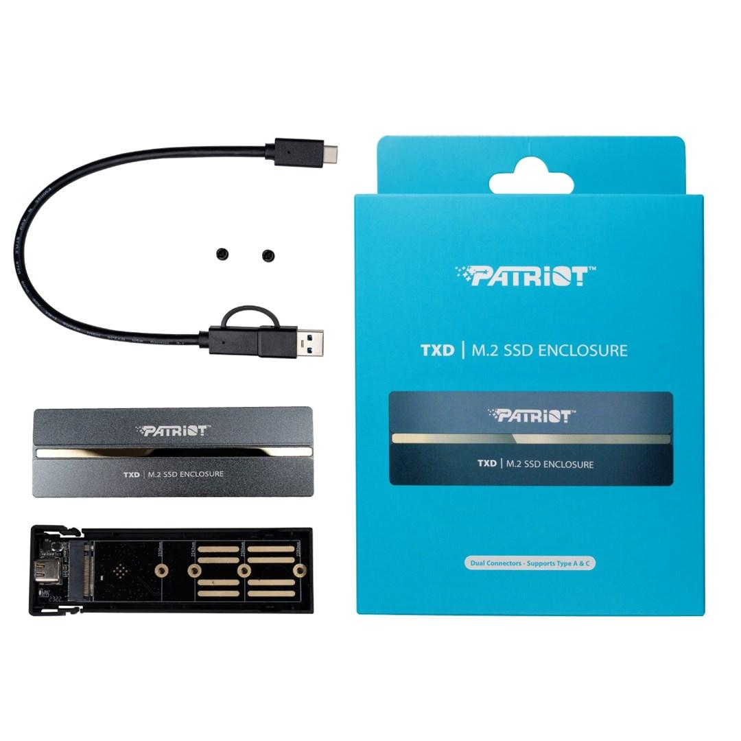 Eksternt M.2 NVMe SSD-kabinet Patriot Memory TXD, op til 8 TB, grå billede