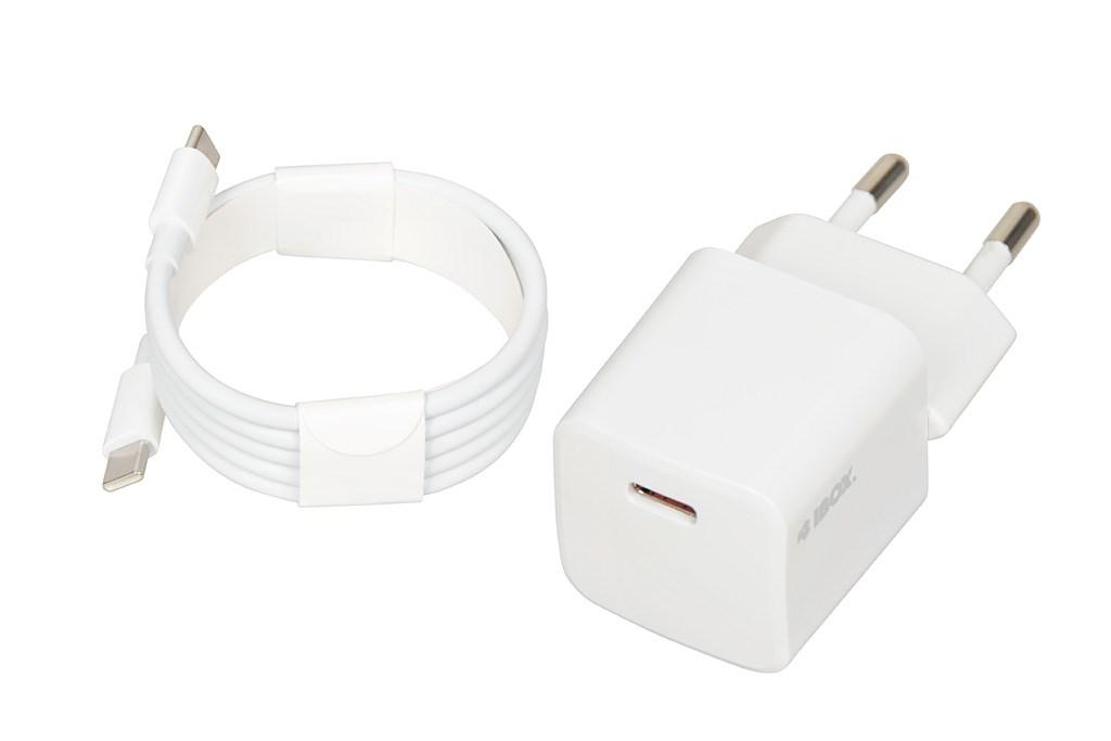 USB-C vægoplader iBox C-38 PD 30W - hvid billede