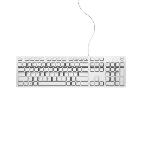 Tastatur med kabel DELL KB216 USB QWERTY US International – hvid