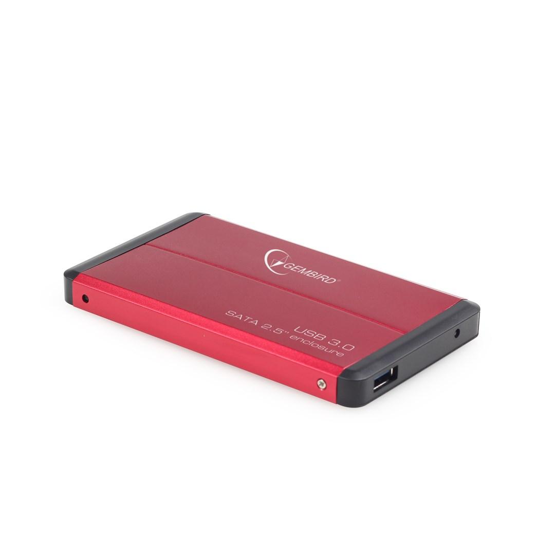 Eksternt harddiskkabinet 2,5" USB 3.2 Gen 1 - Gembird, rød billede