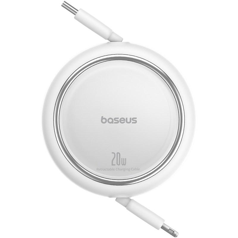 USB-C til Lightning opladerkabel 20 W – Baseus Free2Pull, udtrækkeligt, 1 m, hvid billede