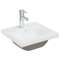 Indbygget håndvask med hane 42x39x18 cm keramisk hvid