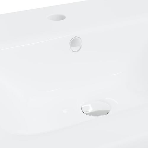 Indbygget håndvask med hane 42x39x18 cm keramisk hvid