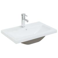 Indbygget håndvask med hane 61x39x18 cm keramisk hvid