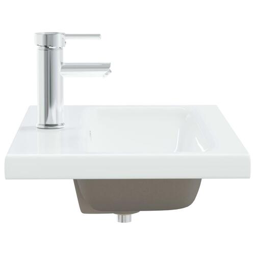 Indbygget håndvask med hane 61x39x18 cm keramisk hvid