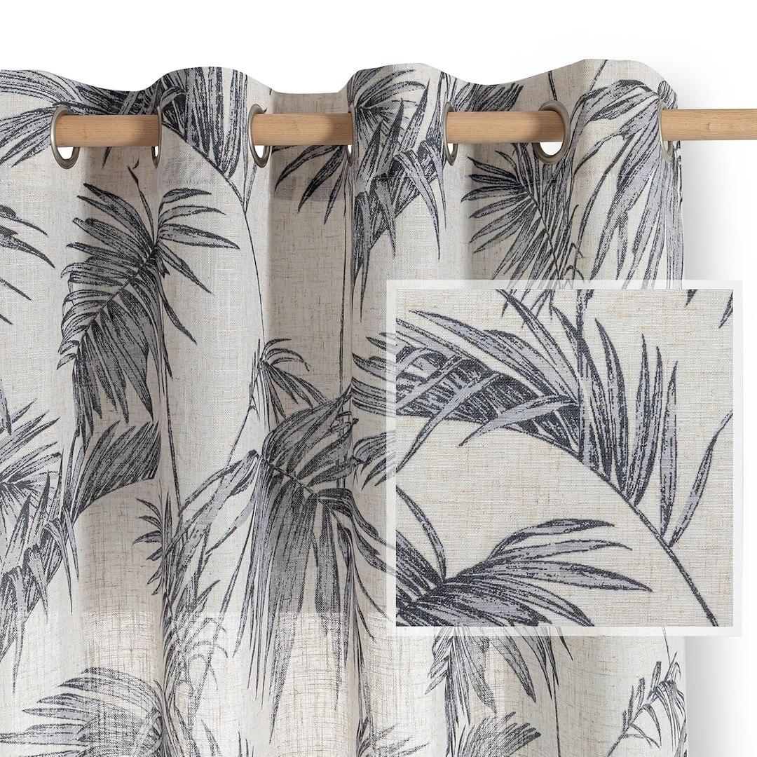 Gardin med øskner RESTILO Palmera - beige, vintage, 135×250 cm