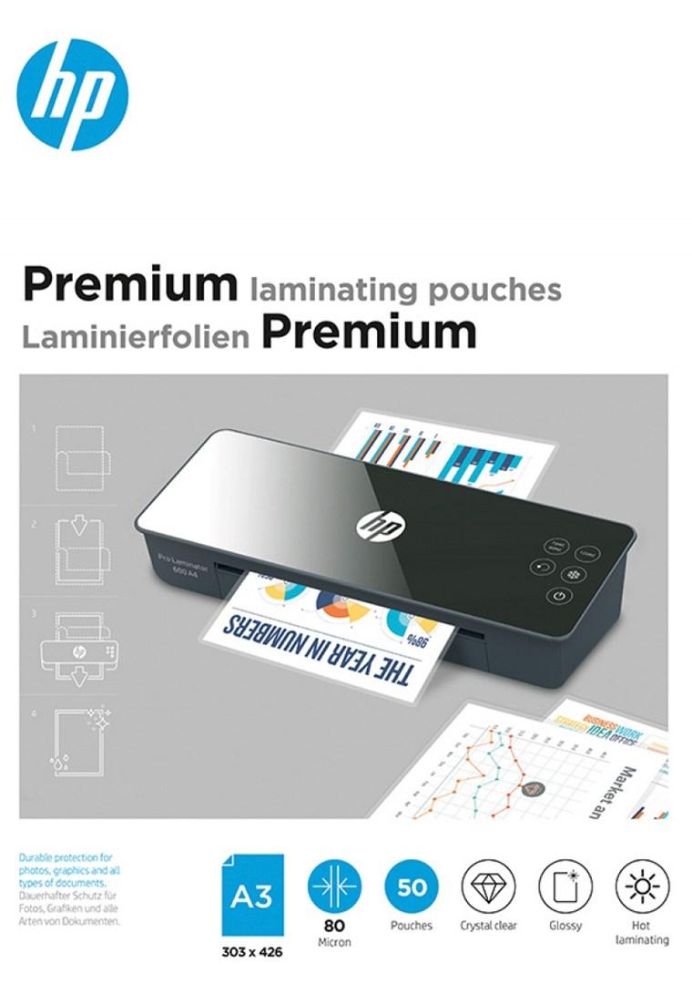 Lamineringslommer A3 - HP Premium, 80 µm, 50 stk. billede