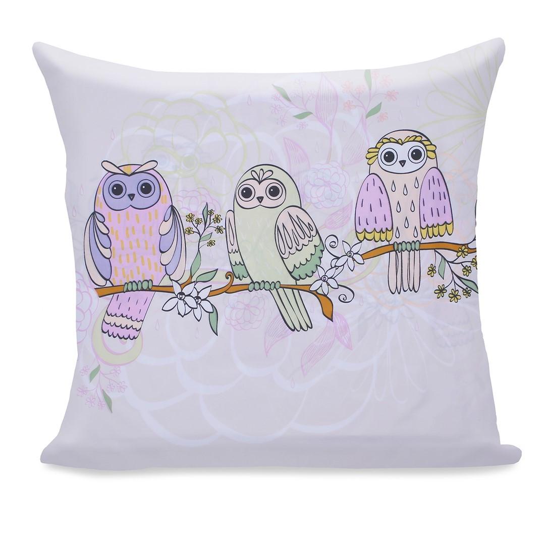Pudebetræk mikrofiber - Owls, lynlås