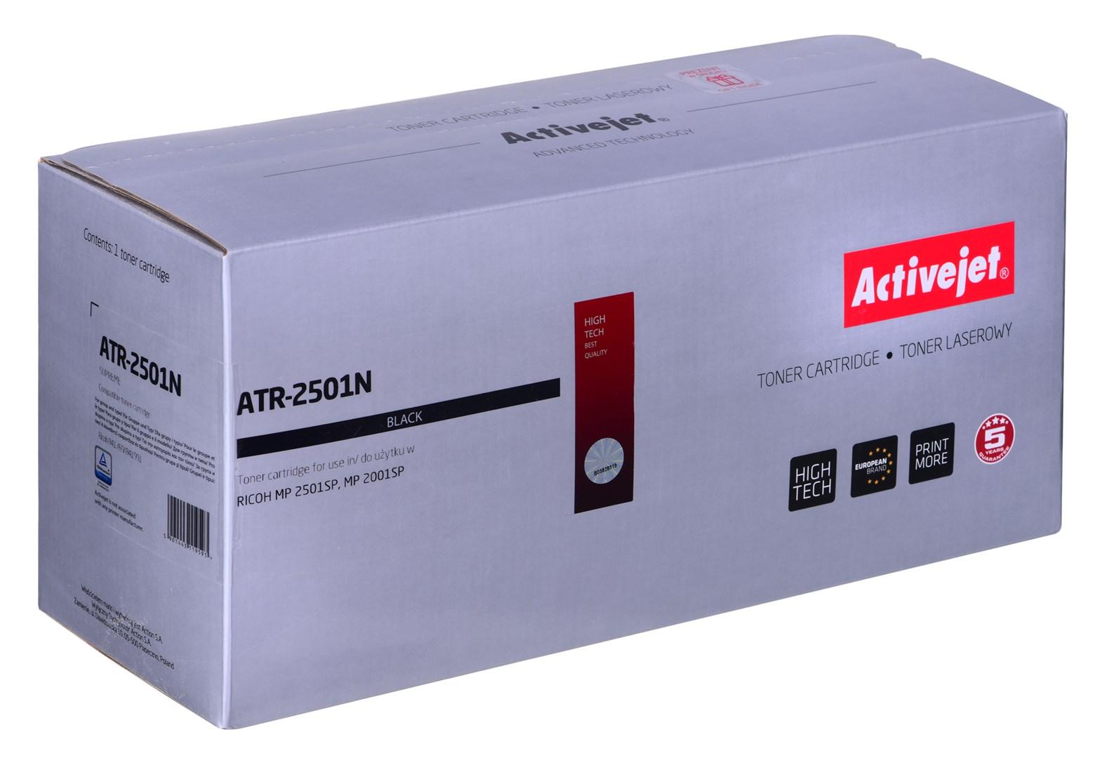 Tonerpatron sort – Activejet ATR-2501N til Ricoh MP 2501SP (kompatibel, 9.000 sider)
