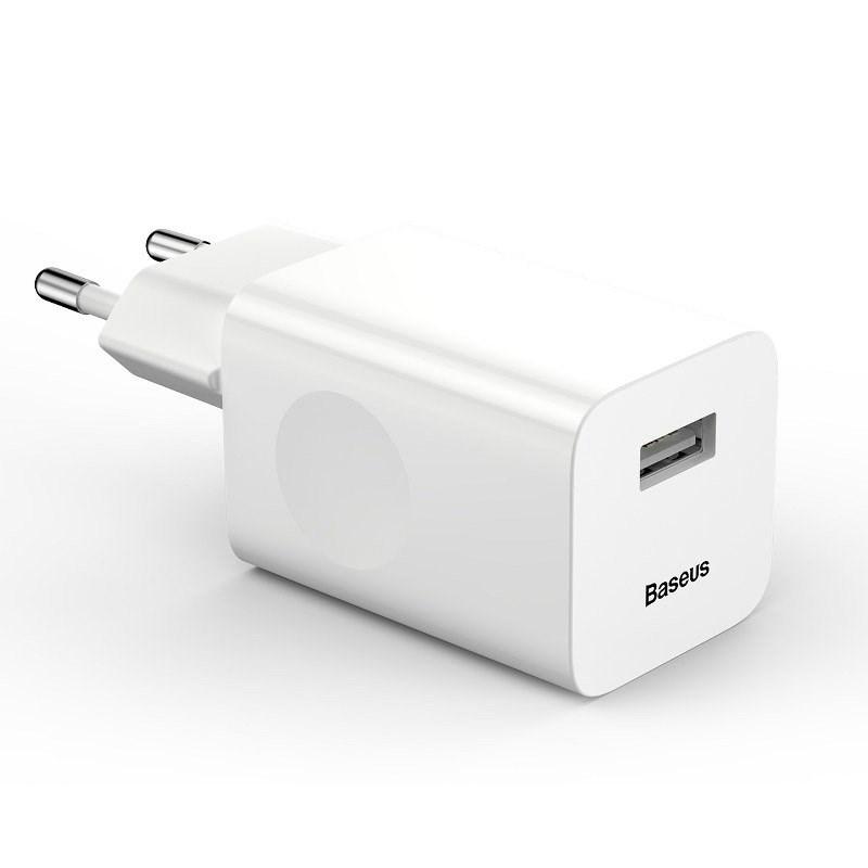 Oplader vægoplader Baseus USB 3.0 hurtigoplader - hvid billede
