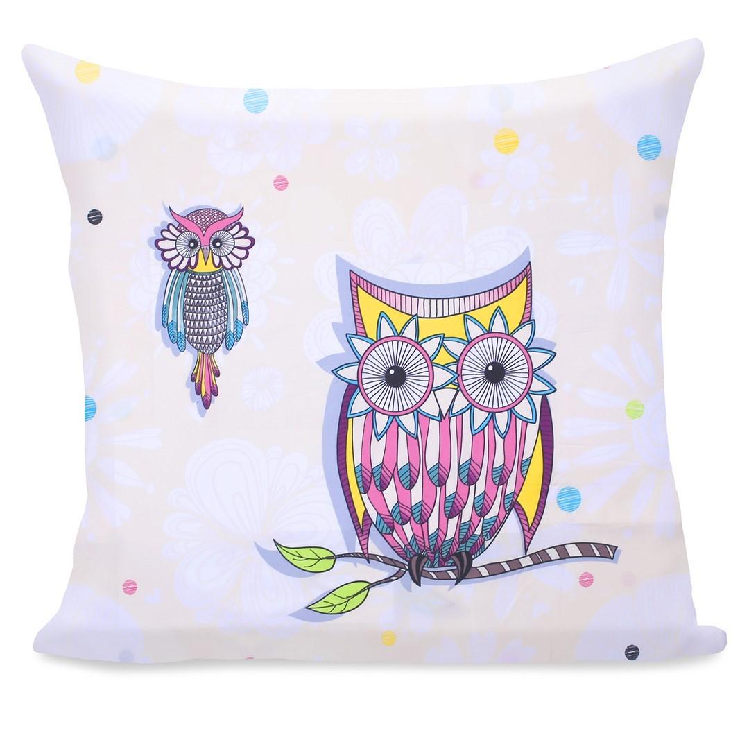 Pudebetræk i mikrofiber - Owls, lynlås