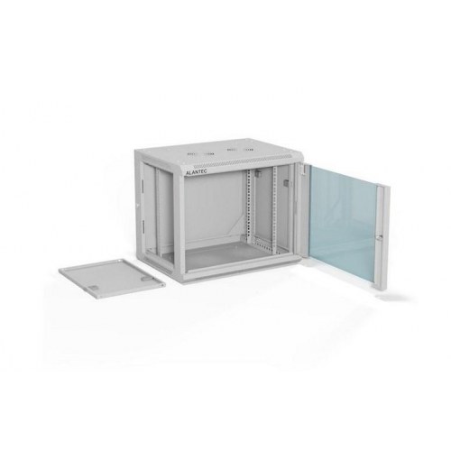 19" vægmonteret rackskab A-LAN 9U 600×450, grå (flatpack)