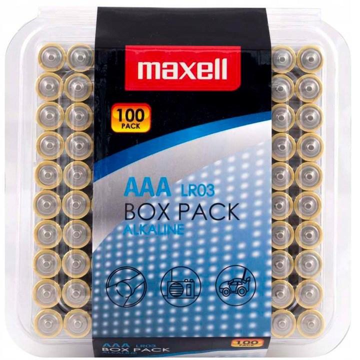 Batterier AAA alkaliske - Maxell LR03 1,5 V, 100 stk. billede
