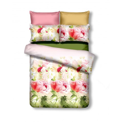 Sengetøjssæt blomster 200x220 + 2x 80x80 – DecoKing Emerald, creme