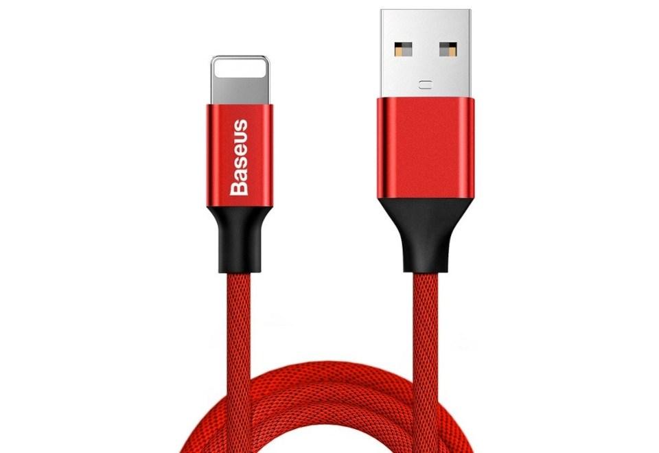 USB Lightning kabel Baseus Yiven 180 cm - rød billede