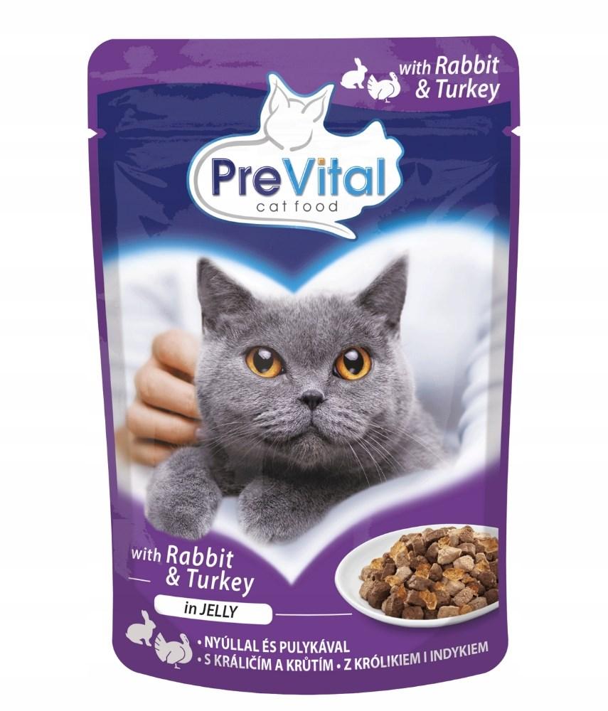 Vådfoder til kat – PREVITAL kalkun & kanin i gelé 100 g