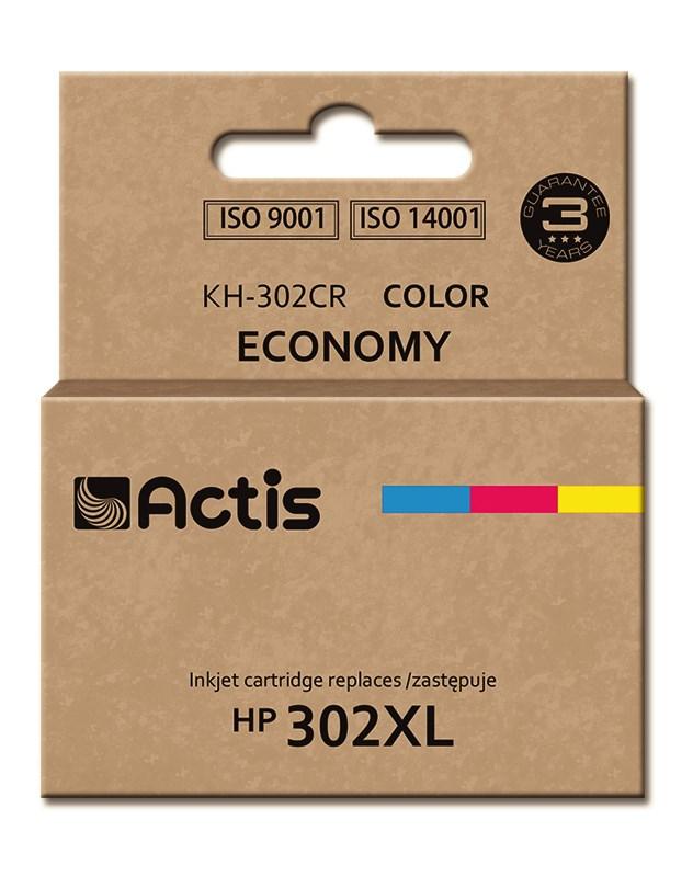 Blækpatron til HP 302XL – Actis KH-302CR, farve, Premium, høj kapacitet (ca. 18 ml)