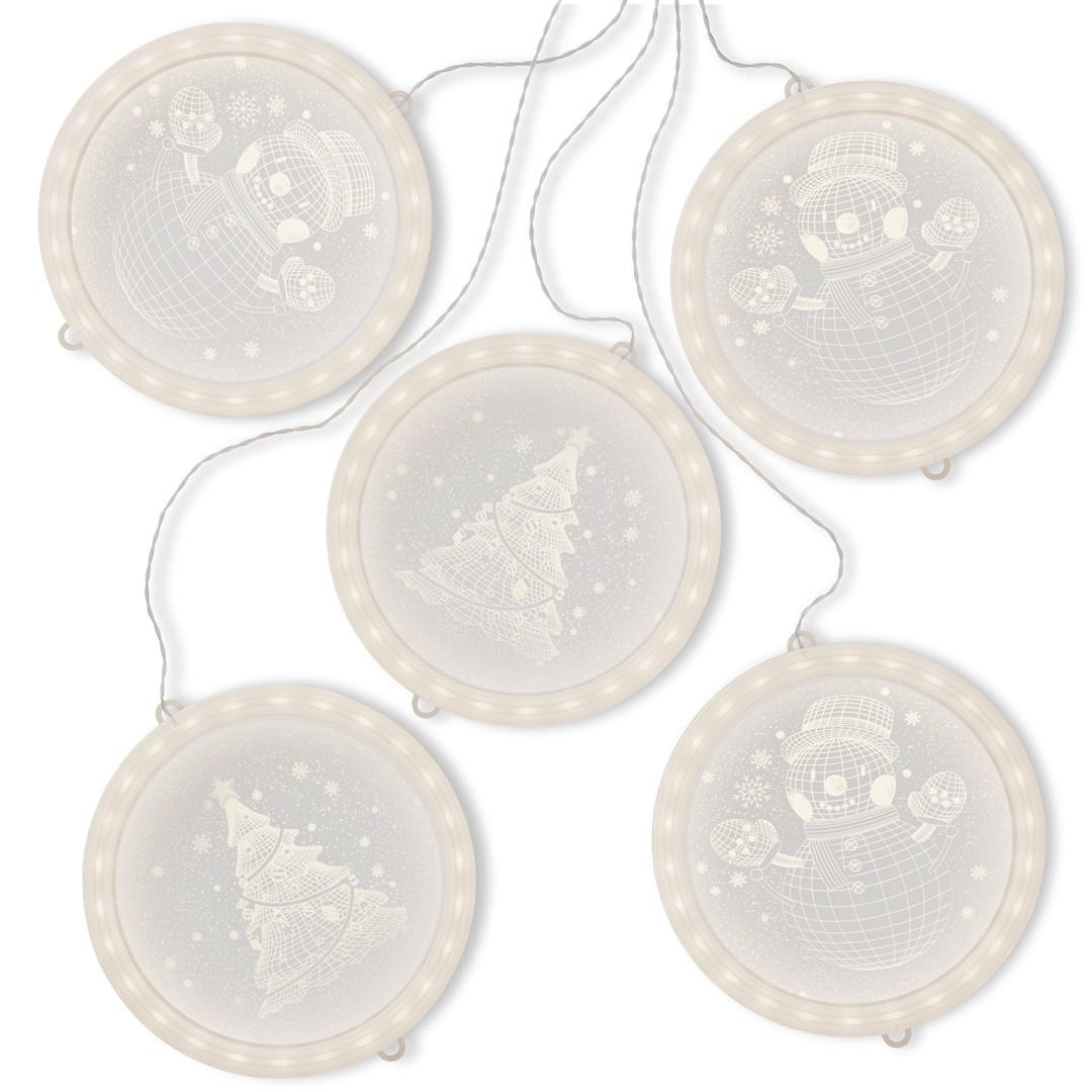 Julebelysning vinduesdekoration WINTERY - transparent, varm hvid - AmeliaHome