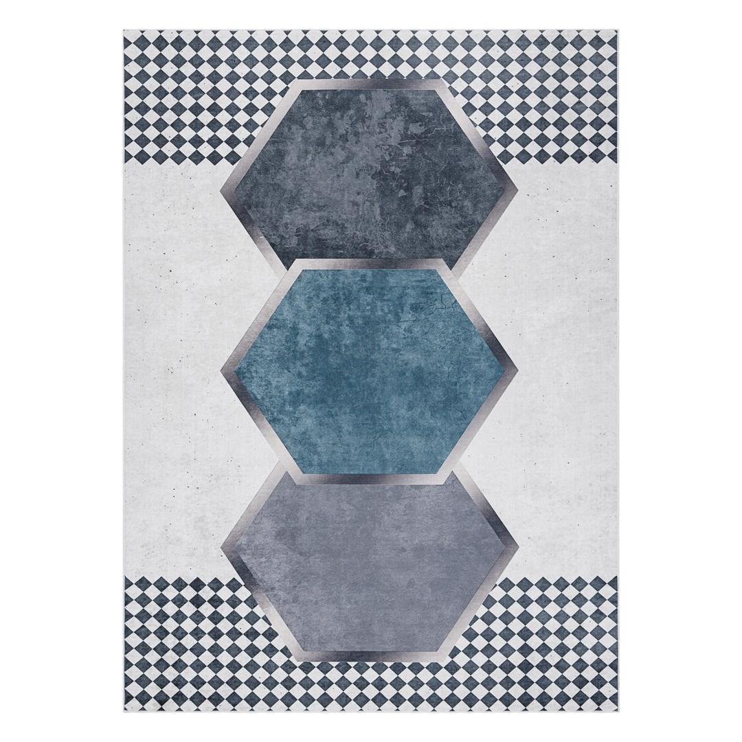 Gulvtæppe Hakano Arlen Rhombus 160x220 - hvid/aztec