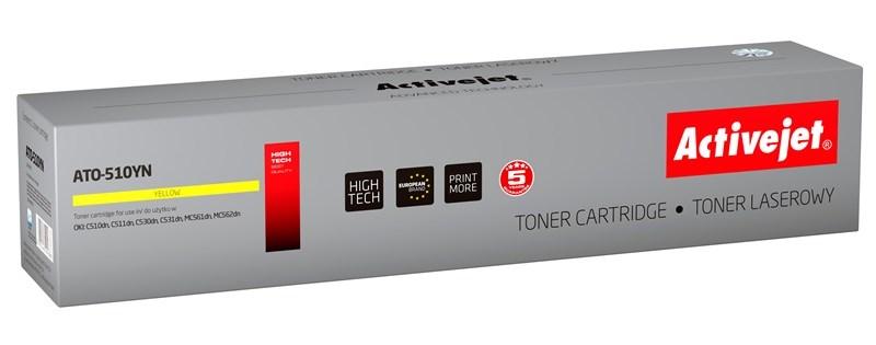 Tonerpatron Activejet ATO-510YN – gul, kompatibel med OKI 44469723, 5.000 sider