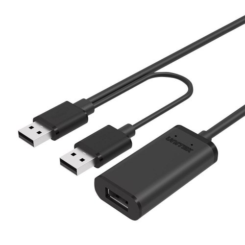 USB forlænger kabel 10 m - UNITEK USB-A til USB-A (han til hun), USB 2.0, sort