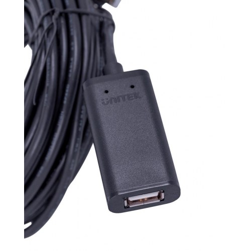 USB forlænger kabel 10 m - UNITEK USB-A til USB-A (han til hun), USB 2.0, sort