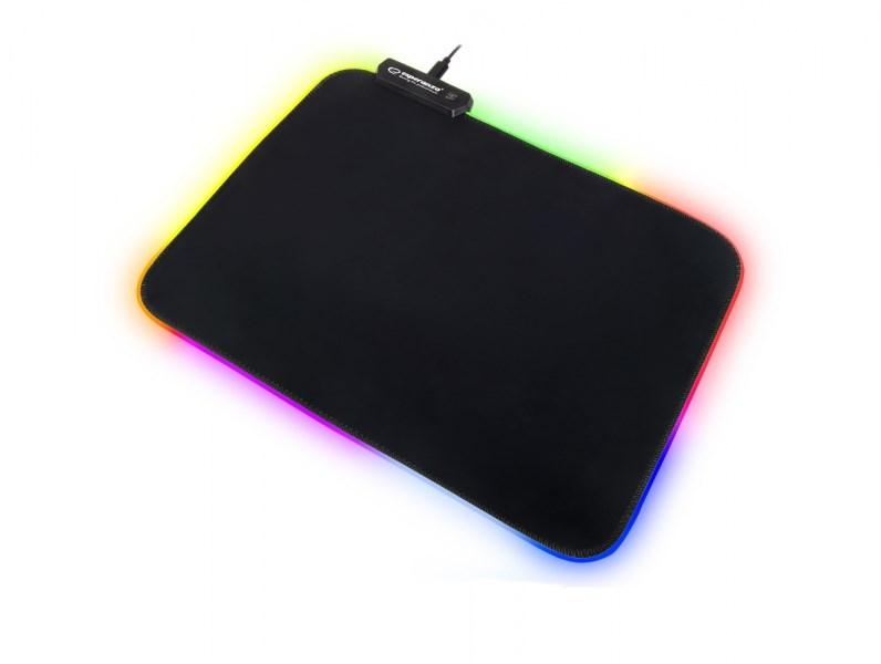 Musemåtte gaming RGB - Esperanza EGP105, sort (35 × 25 cm) billede