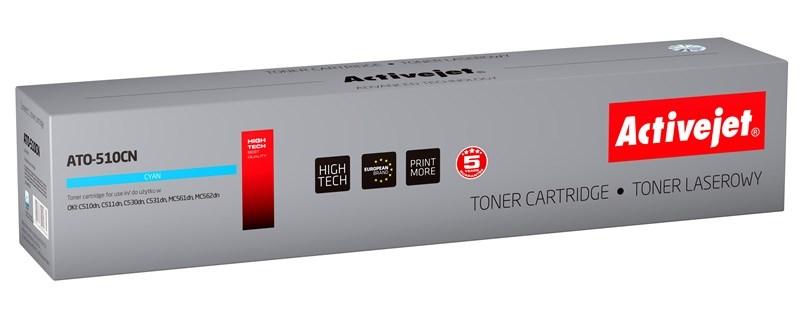 Toner til laserprinter Activejet ATO-510CN - cyan, erstatter OKI 44469724, 5.000 sider billede