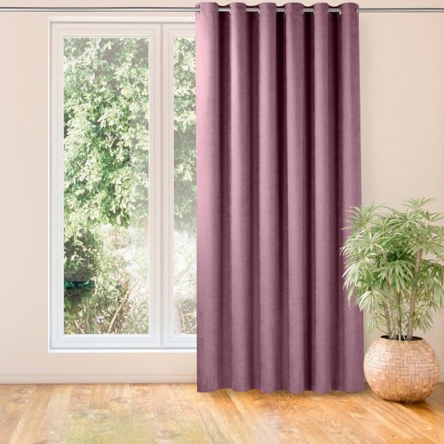 Mørklægningsgardin med øskner 560×225 cm - HOMEDE MILANA, lilla chenille