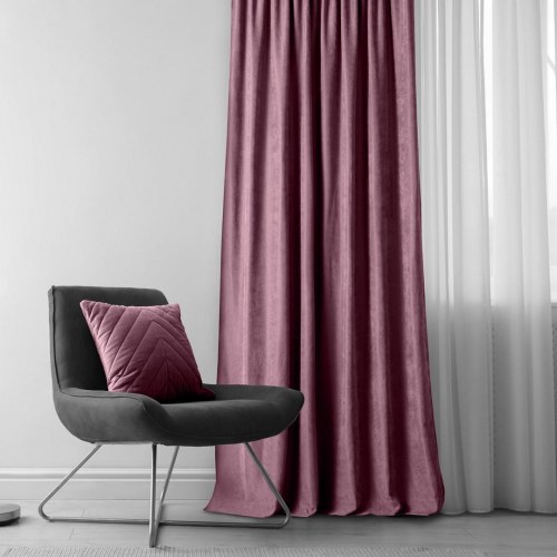 Mørklægningsgardin med øskner 560×225 cm - HOMEDE MILANA, lilla chenille