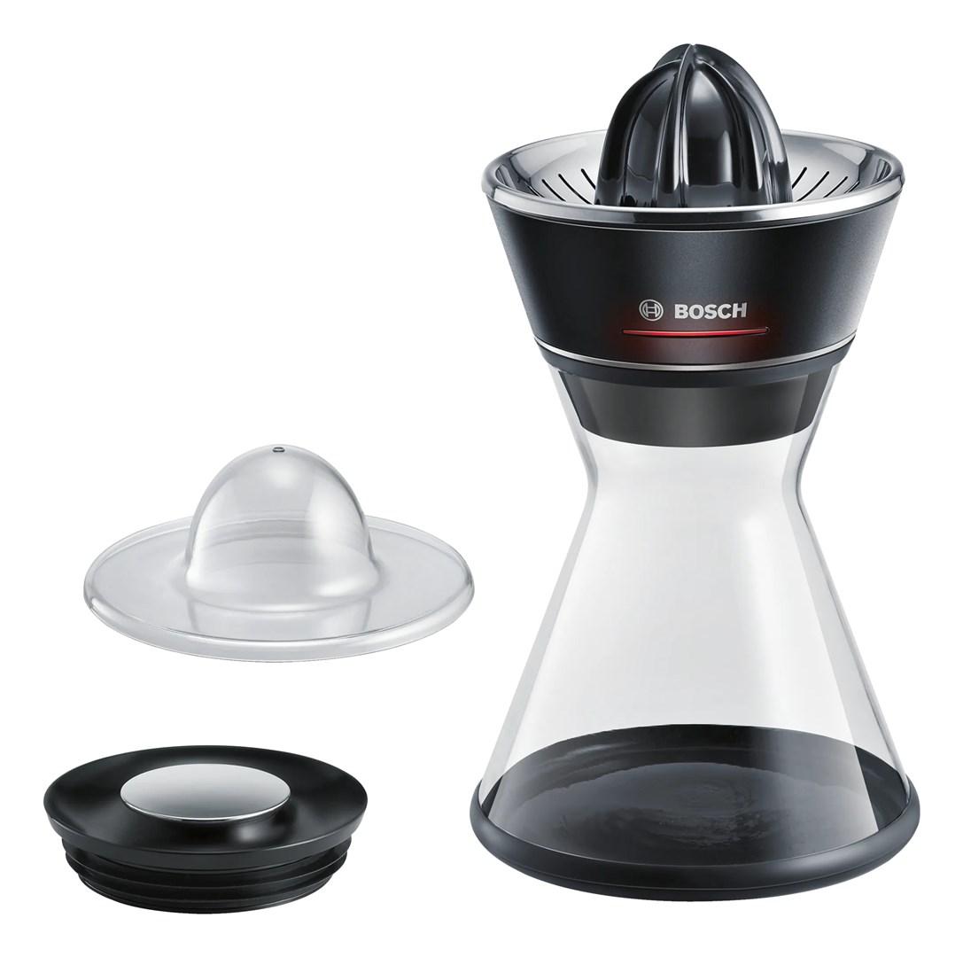 Citruspresser Bosch MCP72GPB - 1 l, rustfrit stål/plast, sort/transparent billede
