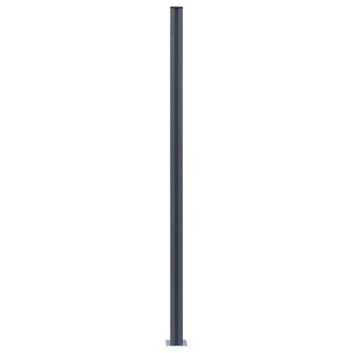 Hegnspæle 2 stk. 185 cm aluminium mørkegrå