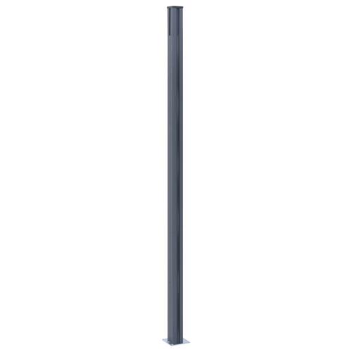 Hegnspæle 3 stk. 185 cm aluminium mørkegrå