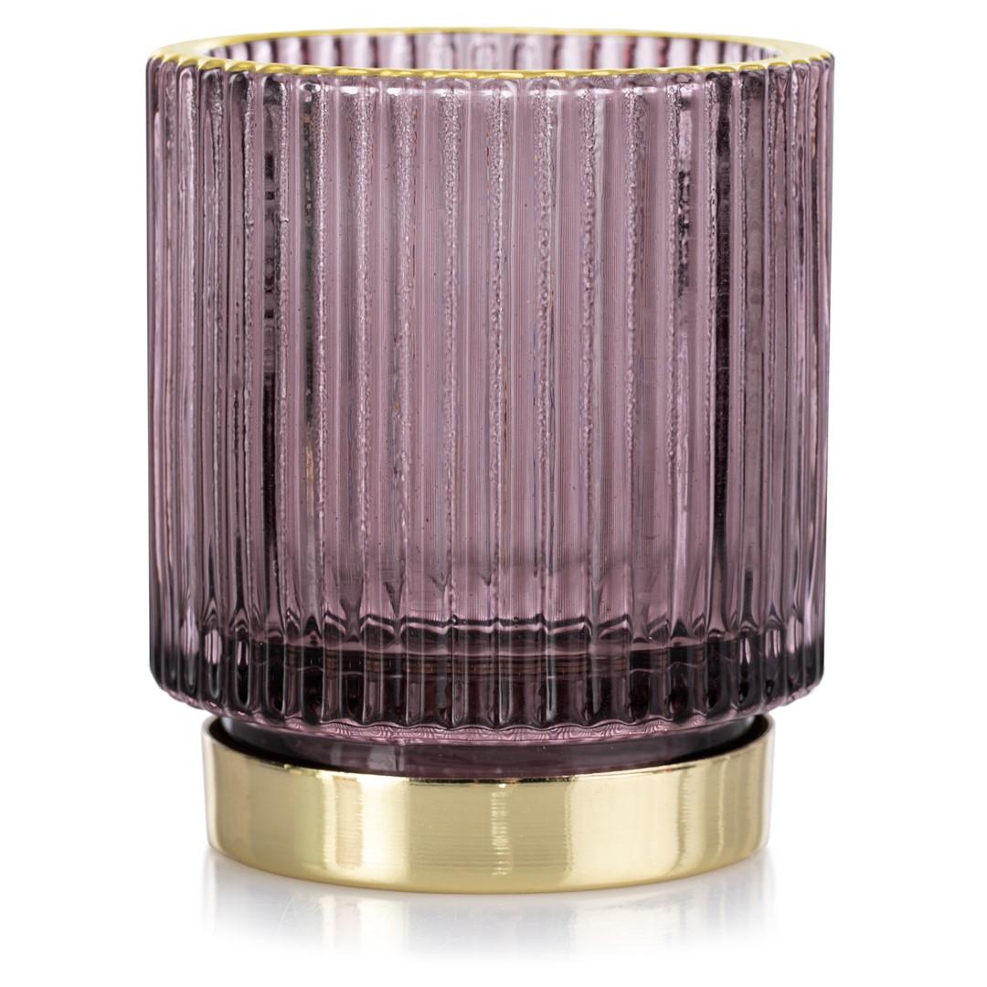 Lysestage glas lilla - AmeliaHome Pompey