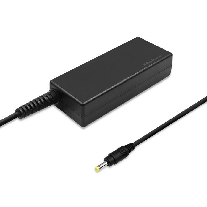 Strømforsyning til laptop 65 W - Qoltec, 19 V, sort billede
