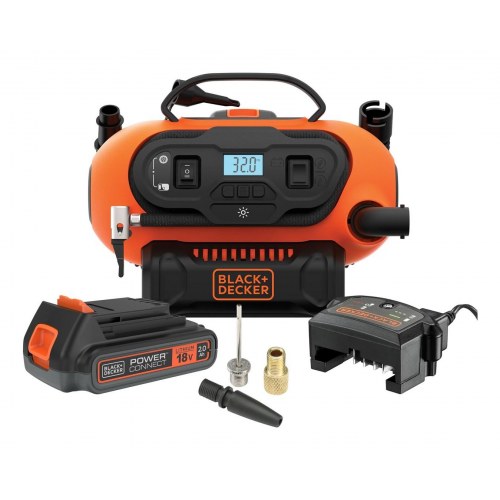 Kompressor til dæk - Black & Decker BDCINF18N, 160 l/min, 12 V/230 V