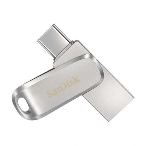 USB stik SanDisk Ultra Dual Drive Luxe 128 GB USB 3.2 Gen 1 – rustfrit stål