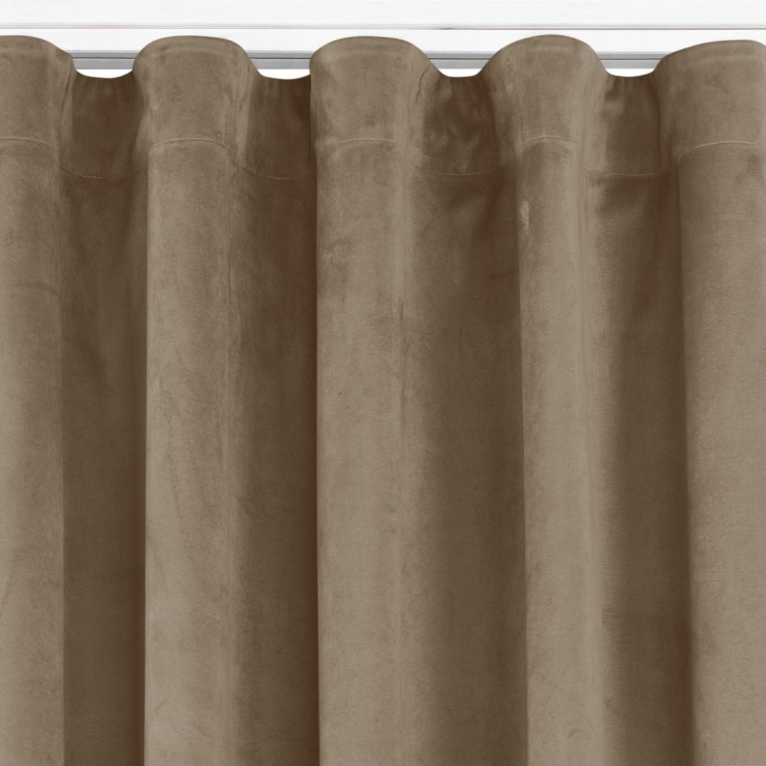 Mørklægningsgardin med wavebånd HOMEDE VILA - beige, 135×225 cm, fløjl