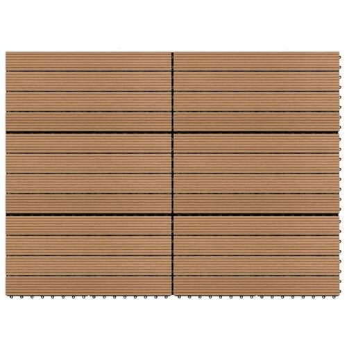 Terrassefliser 6 stk. 60x30 cm 1,08 m² WPC brun