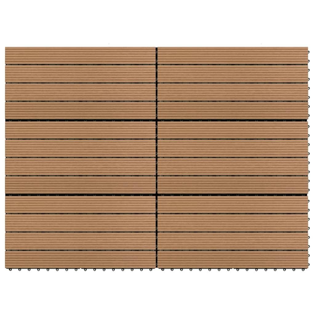 Terrassefliser 6 stk. 60x30 cm 1,08 m² WPC brun