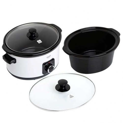 Slow cooker Adler AD 6413W – 5,8 l, hvid