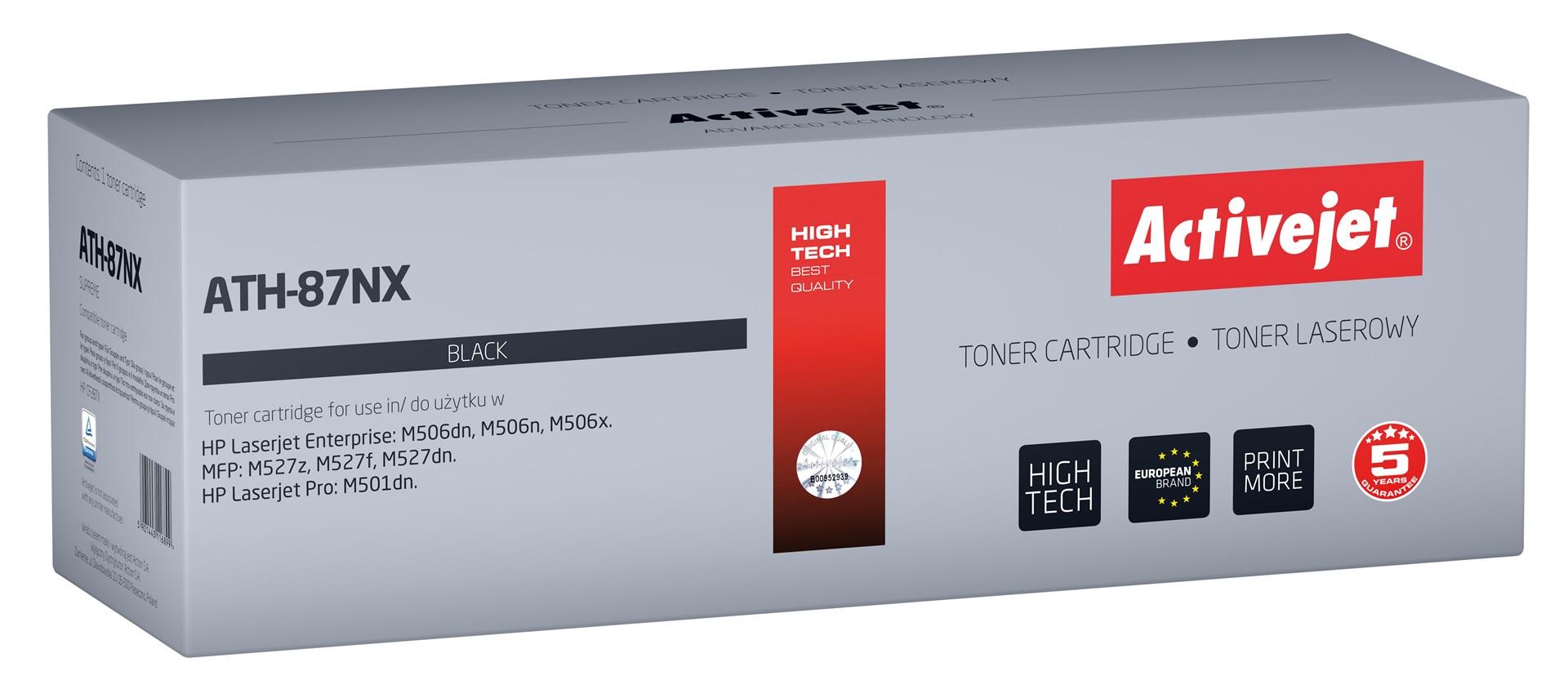 Toner til HP 87X – Activejet ATH-87NX, sort, XL, 18.000 sider