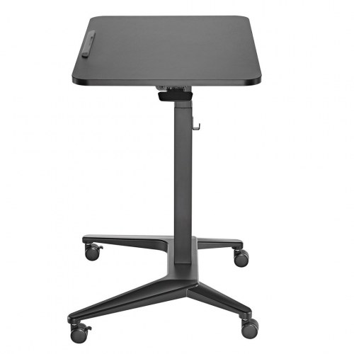 Hæve-/sænkebord til laptop - Maclean MC-453B, mobilt skrivebord med hjul, pneumatisk højdejustering, 80 × 52 cm, max 8 kg, sort