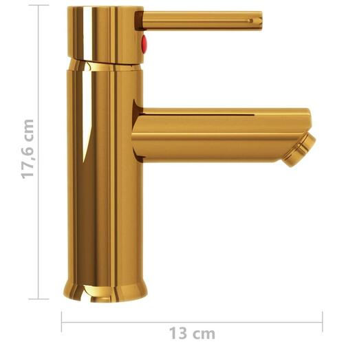 Vandhane til badeværelseshåndvask 130x176 mm guldfarvet
