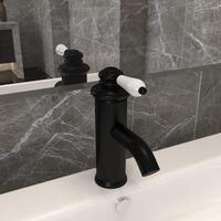 Vandhane til badeværelseshåndvask 130x180 mm sort