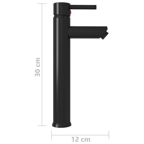 Blandingsbatteri til badeværelse 12x30 cm sort