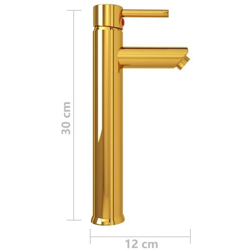 Blandingsbatteri til badeværelse 12x30 cm guldfarvet