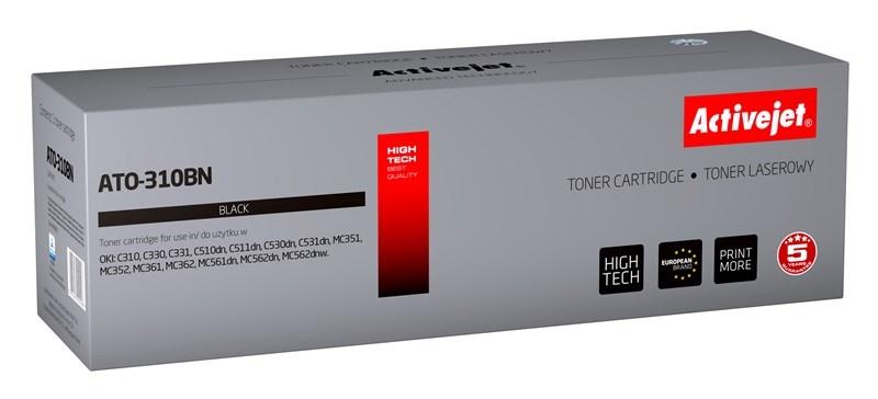 Activejet tonerpatron ATO-310BN (erstatning OKI 44469803  Supreme  3500 sider  sort), 3500 Sider, Sort, 1 stk