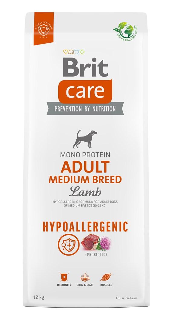 Hundefoder tørfoder Brit Care Hypoallergenic Adult Medium Breed Lamb 12 kg